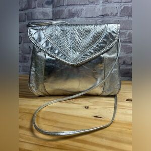Rehab- Vintage Silver Leather Shoulder Bag
